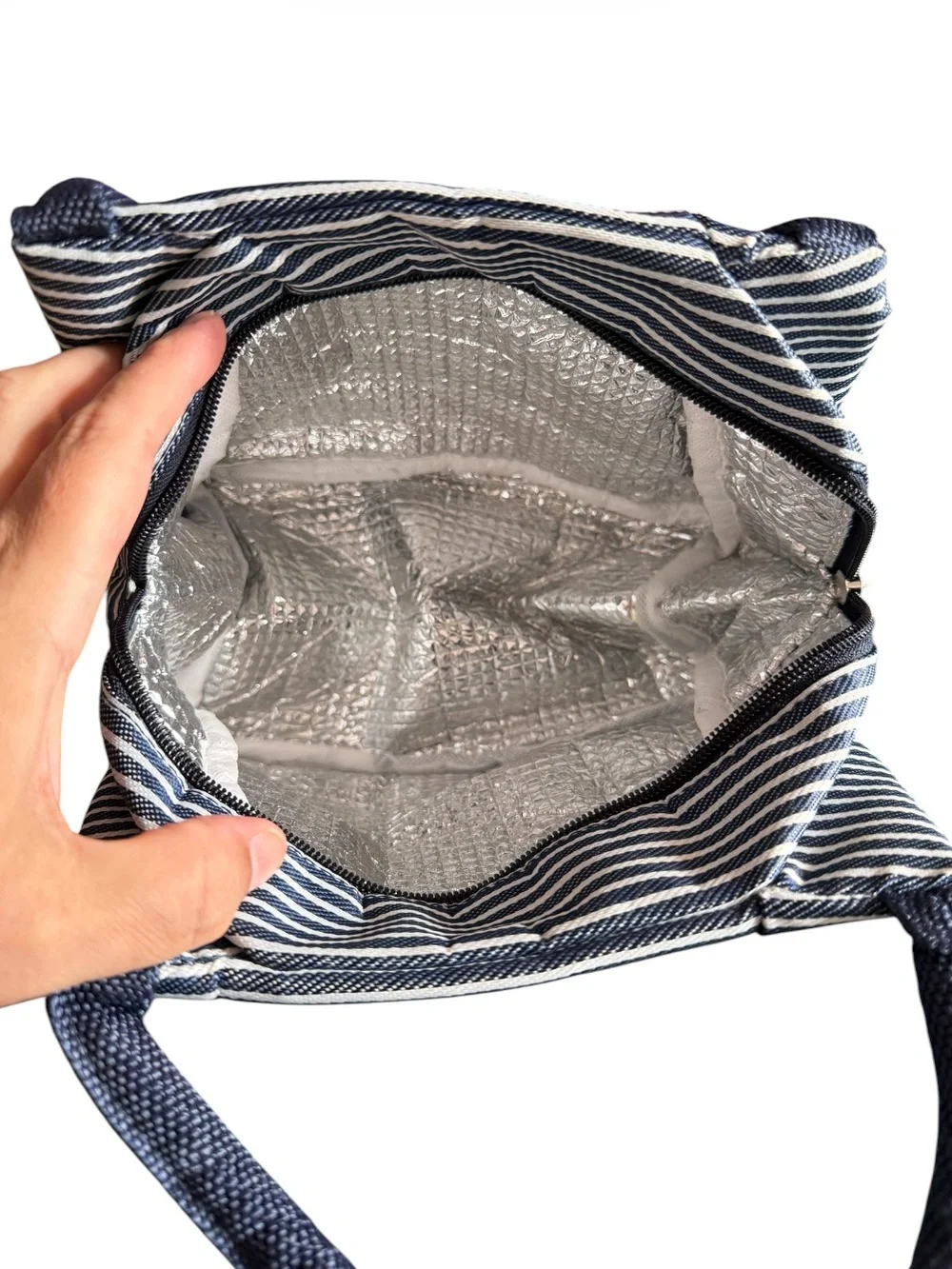 Paris Baguette Striped Navy and White Lunch Bag